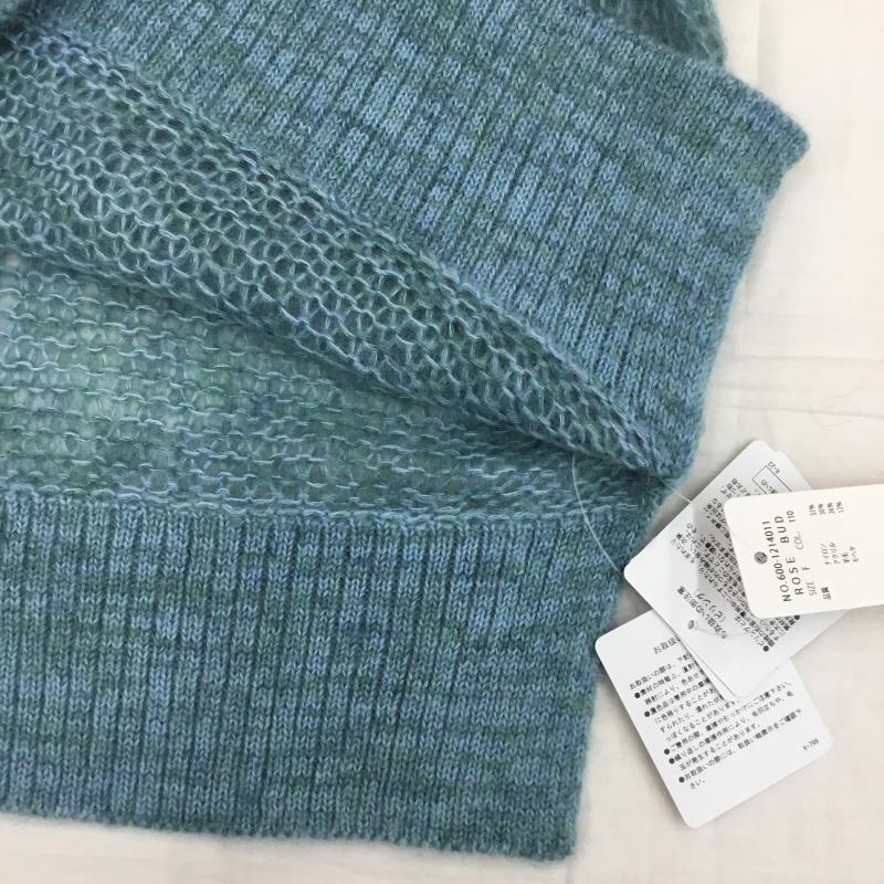 ローズバッド ROSE BUD ニット、セーター 長袖 FREE 無地 青 / ブルー /  レディース USED 古着 中古 10139800