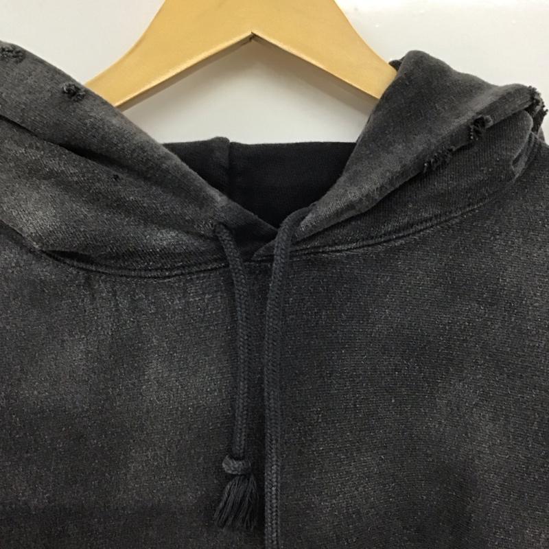 バウワウ Bowwow パーカー 長袖 長袖パーカー プルオーバーパーカー スウェット L ダメージ加工 ダークグレー / ダークグレー /  メンズ USED 古着 中古 10148309