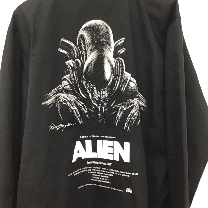 エイリアン ALIEN ジャケット、上着 ジャケット、ブレザー カジュアルジャケット アウター カラージャケット 前ボタン XL プリント 黒 / ブラック /  メンズ USED 古着 中古 10134693