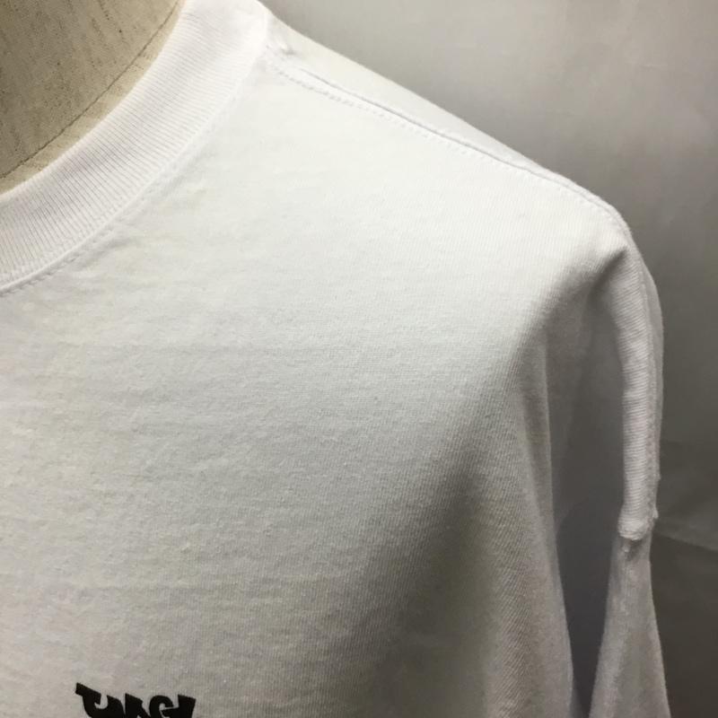 パブリュクス PUBLUX Tシャツ 半袖 半袖カットソー プリントTシャツ クルーネックカットソー L ロゴ、文字 白 / ホワイト /  メンズ USED 古着 中古 10114044