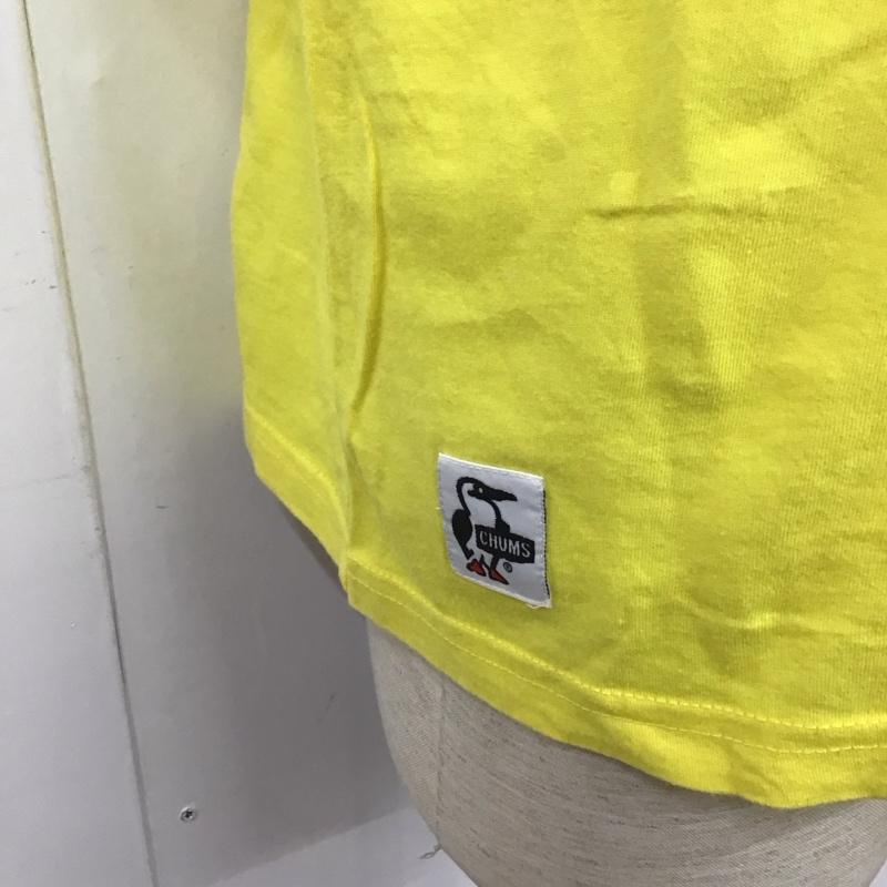 チャムス CHUMS Tシャツ 半袖 CH01-1687 胸ポケット M ロゴ、文字 黄 / イエロー /  メンズ USED 古着 中古 10110825