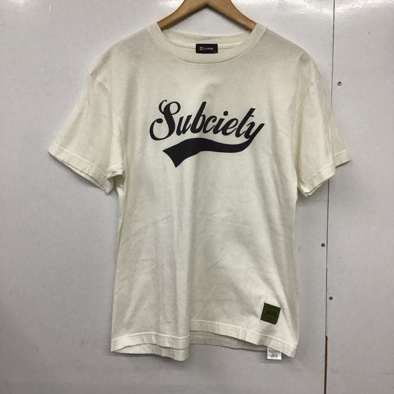 サブサエティ Subciety Tシャツ 半袖 半袖カットソー プリントTシャツ クルーネックカットソー XL ロゴ、文字 白 / ホワイト /  メンズ USED 古着 中古 10142889