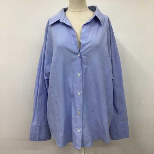 ザラ ZARA シャツ、ブラウス 長袖 長袖シャツ カラーシャツ 長袖カットソー L 無地 水色 / ライトブルー /  レディース USED 古着 中古 10116417