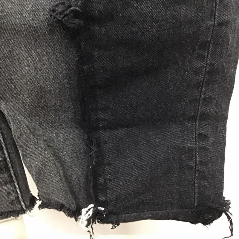 ジーナシス JEANASIS パンツ デニム、ジーンズ JS050800AA リメイクライクストレートデニムパンツ S 無地 黒 / ブラック /  レディース USED 古着 中古 10124420