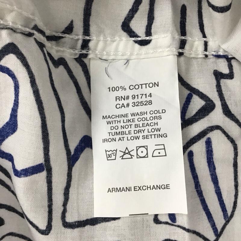 アルマーニエクスチェンジ ARMANI EXCHANGE シャツ、ブラウス 半袖 半袖シャツ 総柄シャツ プリントシャツ M プリント 白 / ホワイト /  メンズ USED 古着 中古 10127760
