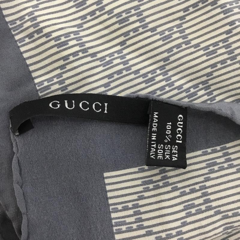 グッチ GUCCI ファッション小物 スカーフ、ポケットチーフ シルク 総柄 灰 / グレー /  レディース USED 古着 中古 10142224