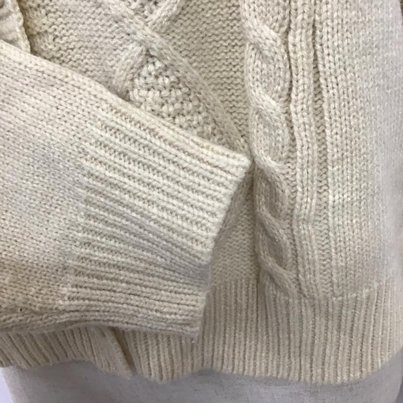 メルロー merlot カーディガン 長袖 襟付き ケーブルニット  アイボリー / アイボリー /  レディース USED 古着 中古 10113779
