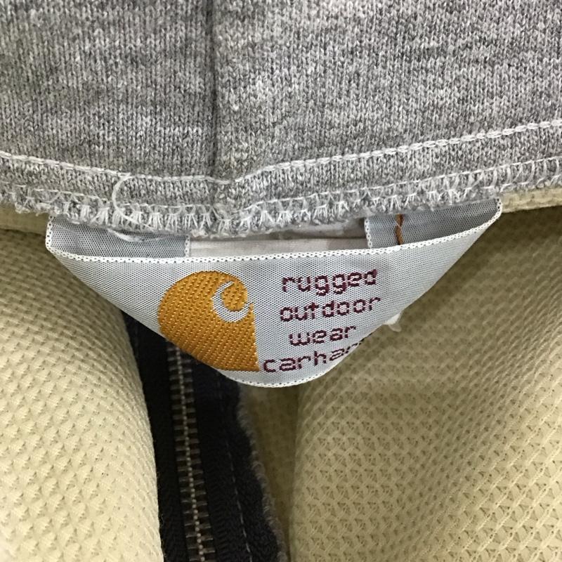 カーハート Carhartt パーカー 長袖 ジップアップパーカー 長袖パーカー フード付きパーカー ロゴ、文字 灰 / グレー /  メンズ USED 古着 中古 10115614