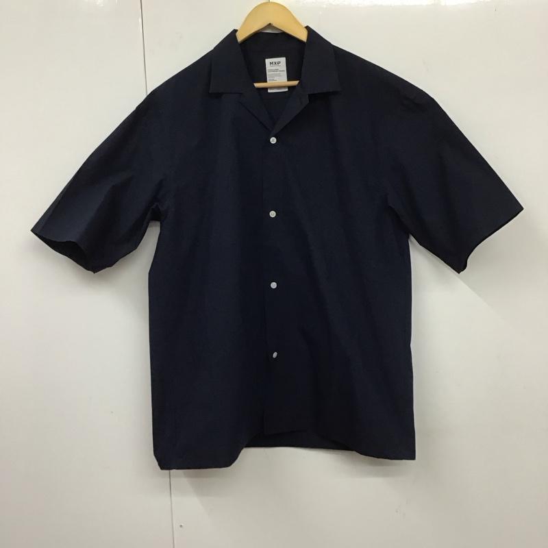 エムエックスピー MXP シャツ、ブラウス 半袖 半袖シャツ 無地シャツ カラーシャツ L 無地 紺 / ネイビー /  メンズ USED 古着 中古 10131496