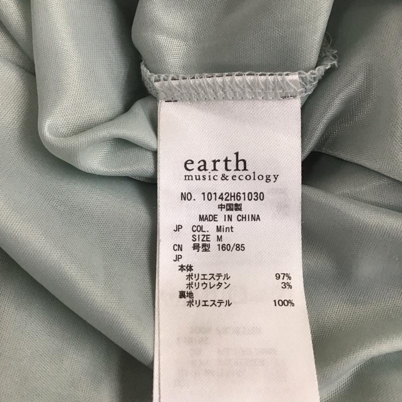 アースミュージックアンドエコロジー earth music&ecology ワンピース ひざ丈スカート 半袖ロングワンピース 総柄 花柄 フレアスカート M 総柄 薄緑 / ライトグリーン /  レディース USED 古着 中古 10113714