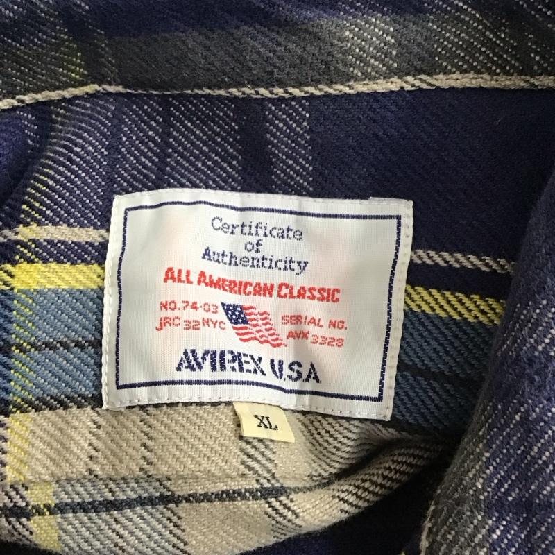 アヴィレックス AVIREX シャツ、ブラウス 長袖 6175151 ネルシャツ XL チェック マルチカラー / マルチカラー /  メンズ USED 古着 中古 10115604