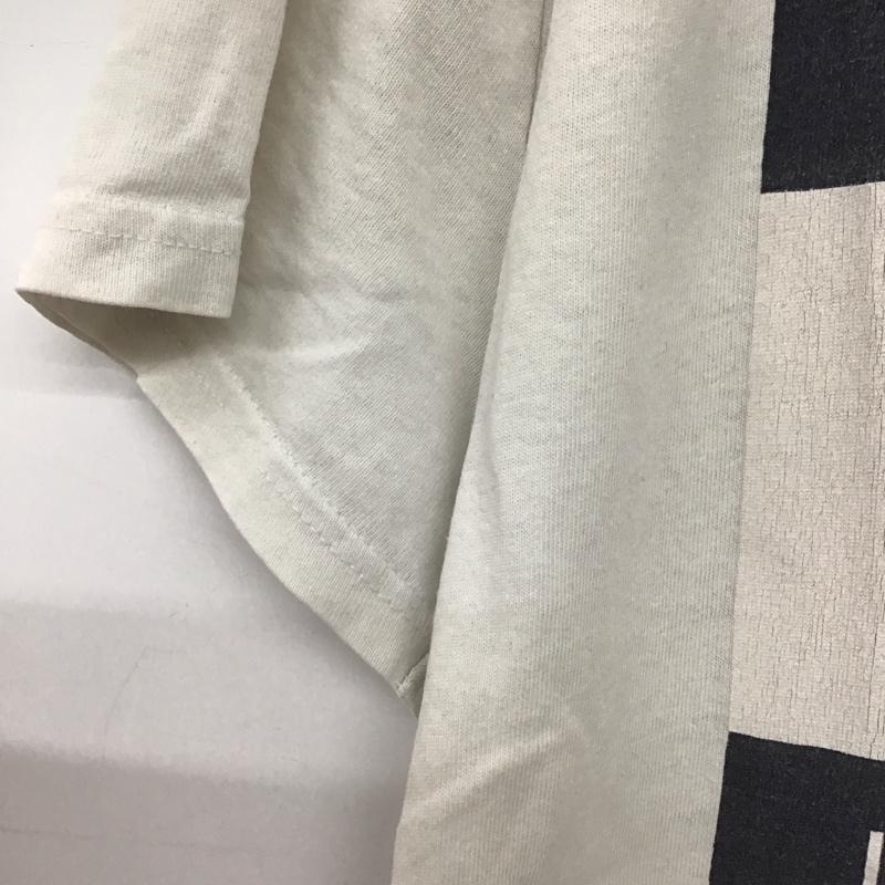 トミー ジーンズ TOMMY JEANS Tシャツ 半袖 半袖カットソー プリントTシャツ クルーネックカットソー L ロゴ、文字 アイボリー / アイボリー /  メンズ USED 古着 中古 10148996