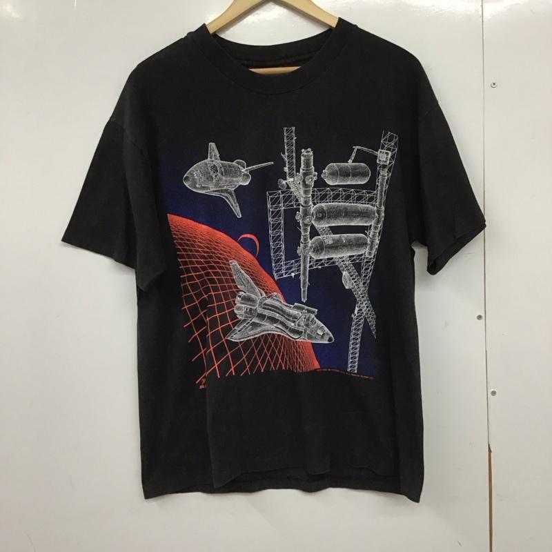 ヘインズ HANES Tシャツ 半袖 半袖カットソー プリントTシャツ 80s 1986年コピーライト blacbird スペースシャトル L プリント ダークグレー / ダークグレー /  メンズ USED 古着 中古 10149116