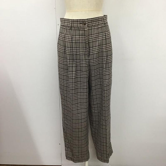 プラステ PLST パンツ スラックス 12-9406097 タックパンツ ワイドパンツ テーパードパンツ M チェック ベージュ / ベージュ / X 茶 / ブラウン / X 紺 / ネイビー /  レディース USED 古着 中古 10113018