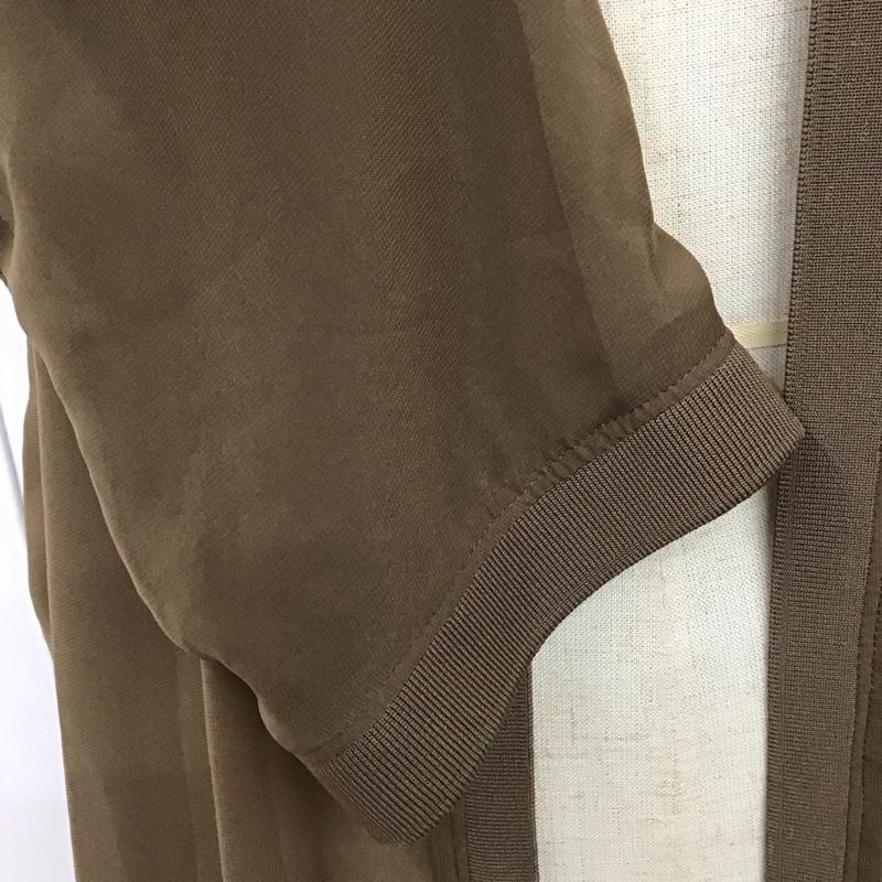 ジーナシス JEANASIS カーディガン 長袖 JS063410MC シアー ロング丈 FREE 無地 茶 / ブラウン /  レディース USED 古着 中古 10116506