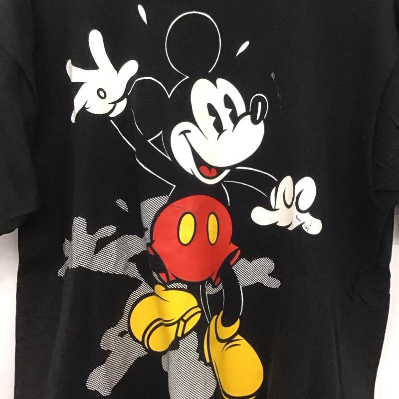 ディズニー Disney Tシャツ 半袖 半袖カットソー プリントTシャツ クルーネックカットソー プリント 黒 / ブラック /  メンズ USED 古着 中古 10149110