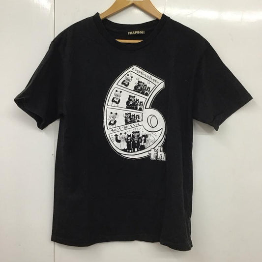 フラボア FRAPBOIS Tシャツ 半袖 半袖カットソー プリントTシャツ クルーネックカットソー M プリント 黒 / ブラック /  メンズ USED 古着 中古 10131383