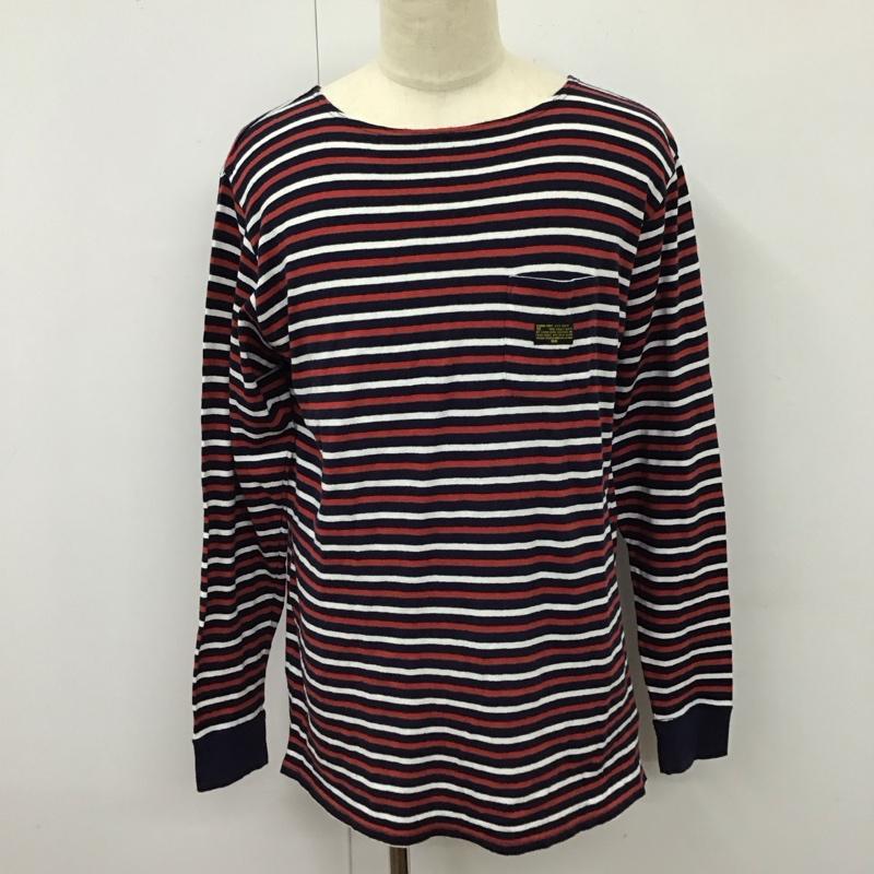 サイラス SILAS カットソー 長袖 10114301 胸ポケット 3 ボーダー柄 白 / ホワイト / X 赤 / レッド / X 紺 / ネイビー /  メンズ USED 古着 中古 10116825