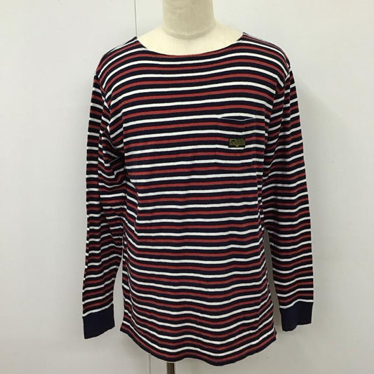 サイラス SILAS カットソー 長袖 10114301 胸ポケット 3 ボーダー柄 白 / ホワイト / X 赤 / レッド / X 紺 / ネイビー /  メンズ USED 古着 中古 10116825