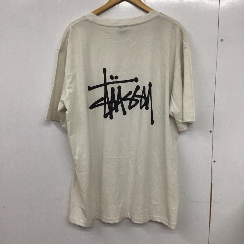 ステューシー STUSSY Tシャツ 半袖 半袖カットソー プリントTシャツ クルーネックカットソー XL ロゴ、文字 白 / ホワイト /  メンズ USED 古着 中古 10133226