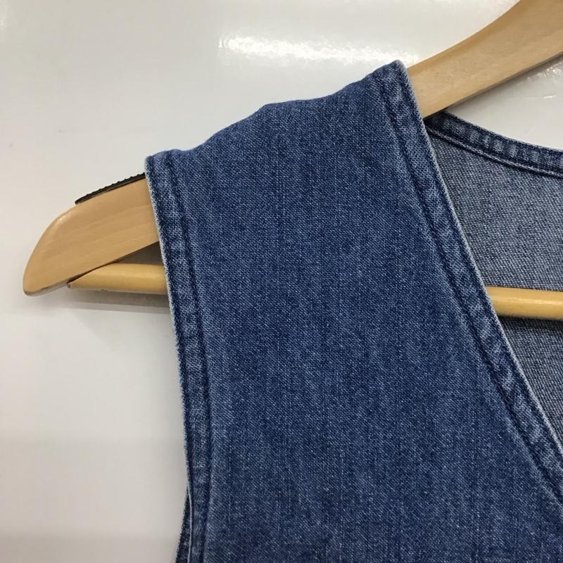エルエルビーン L.L.Bean ワンピース ロングスカート ノースリーブ デニム フロントボタン 無地 青 / ブルー /  レディース USED 古着 中古 10146514