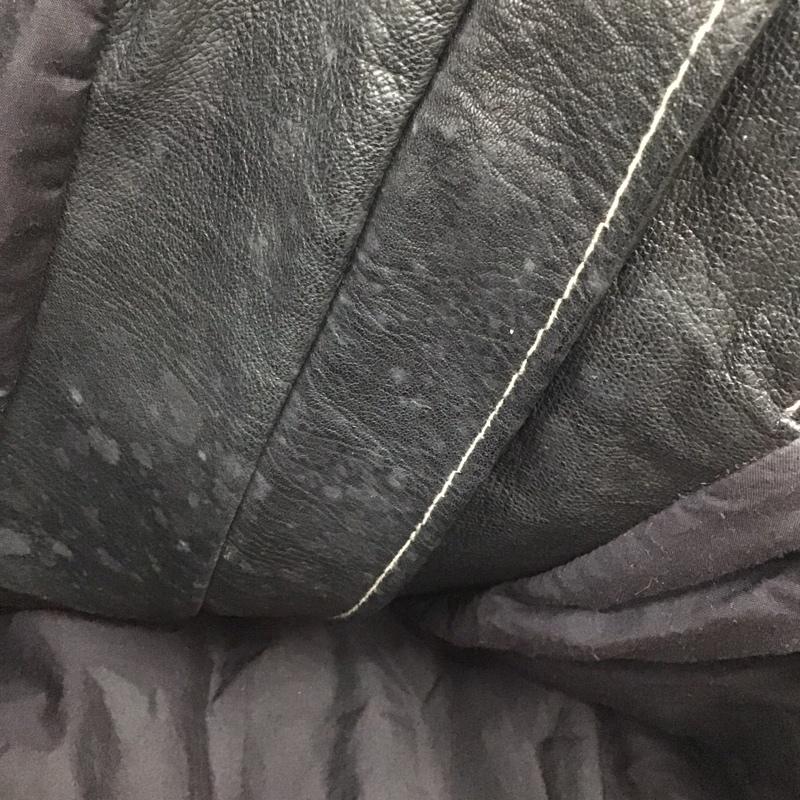 エンポリオアルマーニ EMPORIO ARMANI ジャケット、上着 ジャケット、ブレザー レザージャケット ジップアップジャケット アウター 無地 黒 / ブラック /  メンズ USED 古着 中古 10144491