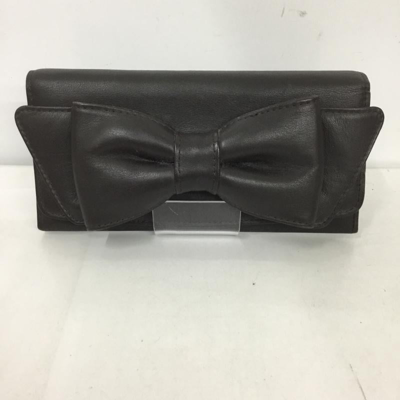 キタムラ Kitamura 財布 長財布 リボン 無地 ダークブラウン / ダークブラウン /  レディース USED 古着 中古 10125197