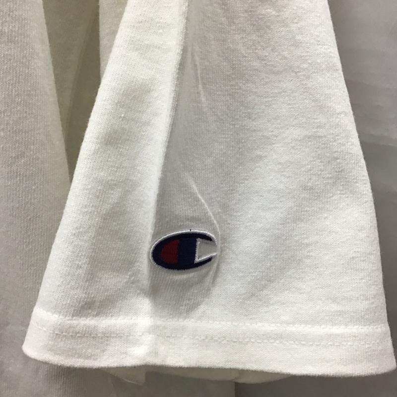 チャンピオン Champion Tシャツ 半袖 半袖カットソー プリントTシャツ クルーネックカットソー L プリント 白 / ホワイト /  メンズ USED 古着 中古 10120515