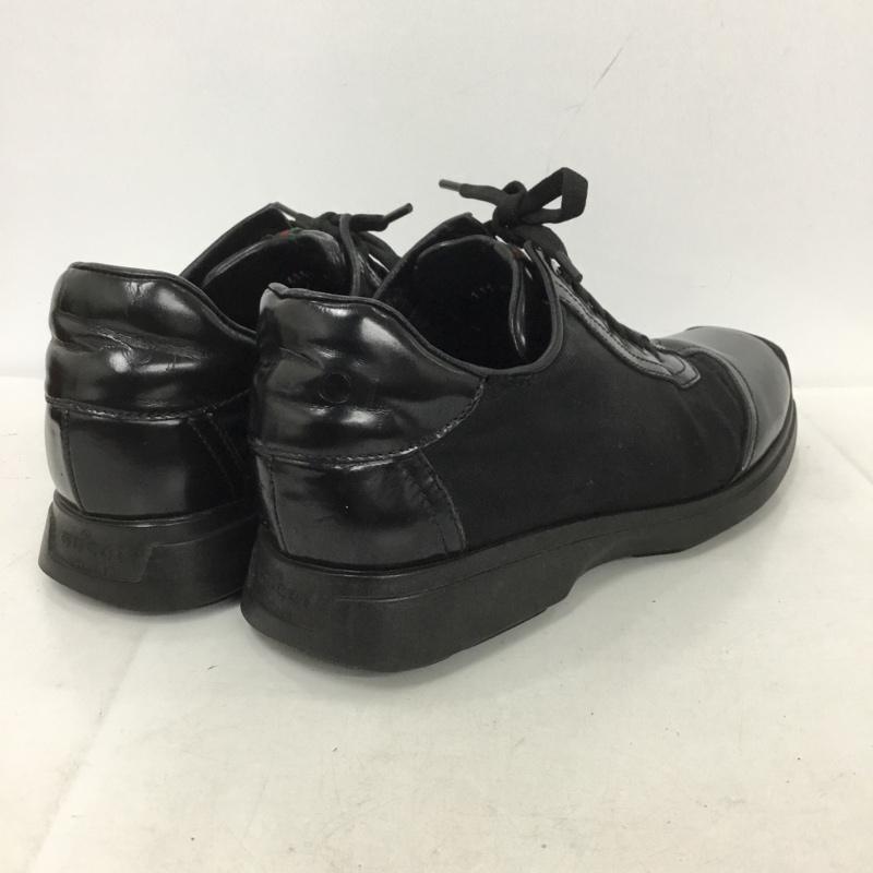 グッチ GUCCI スニーカー スニーカー 111 6057 シェリーライン レザー ロゴ、文字 黒 / ブラック /  メンズ USED 古着 中古 10136383