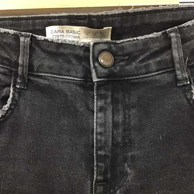 ザラベーシック ZARA BASIC パンツ デニム、ジーンズ デニムパンツ スリムパンツ カジュアルパンツ ストレッチパンツ 38 無地 黒 / ブラック /  レディース USED 古着 中古 10129312