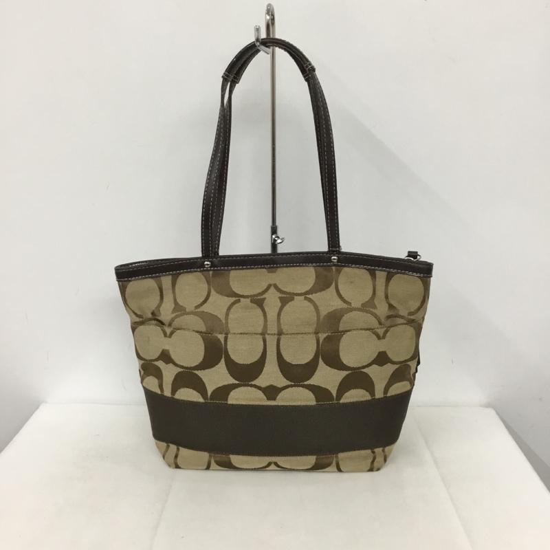 コーチ COACH トートバッグ トートバッグ F19046 ロゴ、文字 茶 / ブラウン / X ベージュ / ベージュ /  レディース USED 古着 中古 10138050