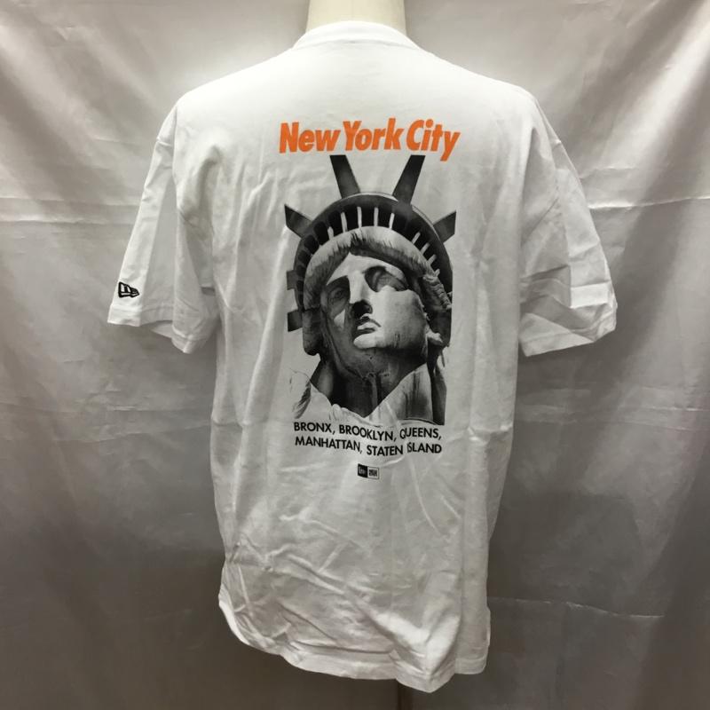 ニューエラ NEW ERA Tシャツ 半袖 半袖カットソー プリントTシャツ クルーネックカットソー XL ロゴ、文字 白 / ホワイト /  メンズ USED 古着 中古 10116239