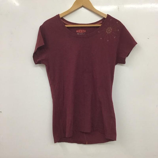 キーン KEEN Tシャツ 半袖 M プリント えんじ / ワインレッド /  レディース USED 古着 中古 10136649