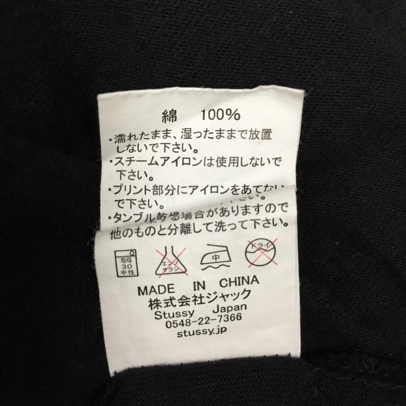 ステューシー STUSSY Tシャツ 半袖 ワールドツアーロゴ フラワープリント M ロゴ、文字 黒 / ブラック /  メンズ USED 古着 中古 10119172