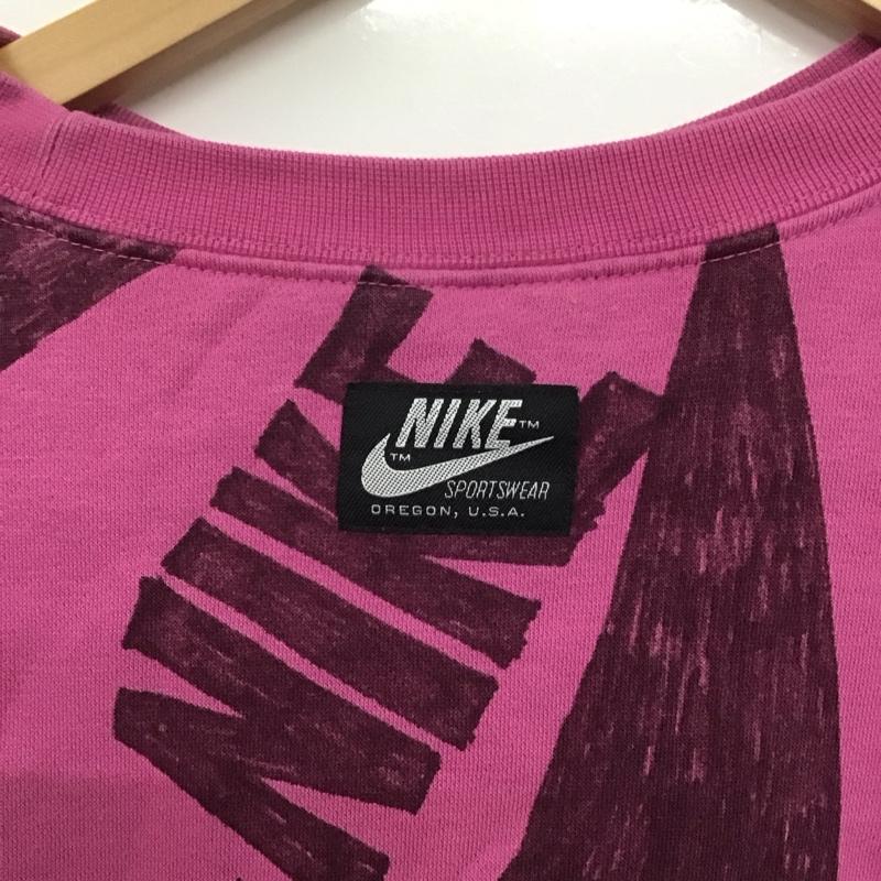 ナイキ NIKE トレーナー 長袖 cj2053-691 総柄スウェット 長袖トレーナー M ロゴ、文字 桃 / ピンク /  レディース USED 古着 中古 10142651