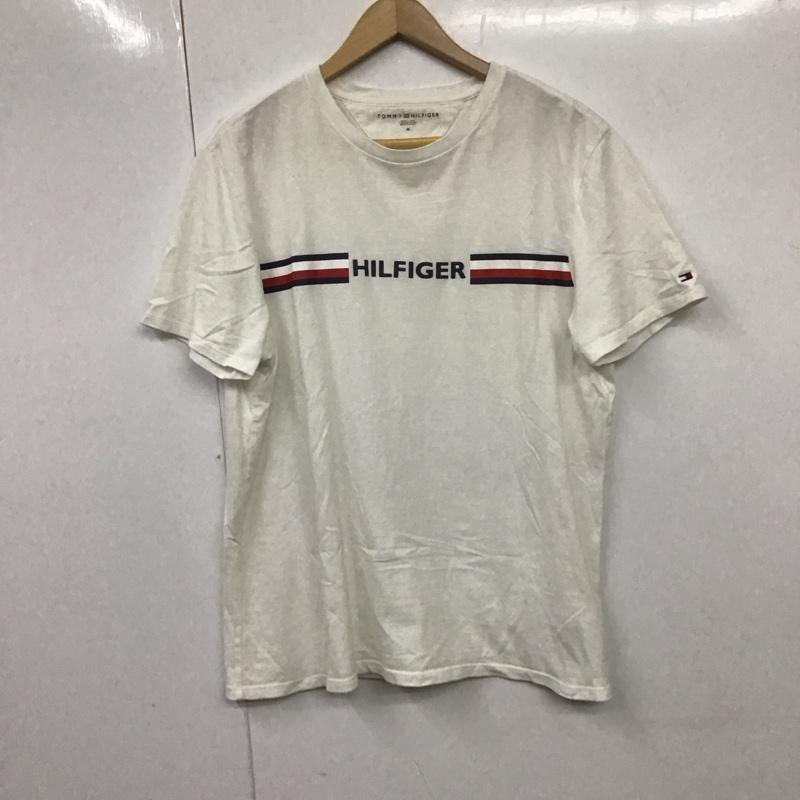 トミーヒルフィガー TOMMY HILFIGER Tシャツ 半袖 半袖カットソー プリントTシャツ クルーネックカットソー M ロゴ、文字 白 / ホワイト /  メンズ USED 古着 中古 10130890