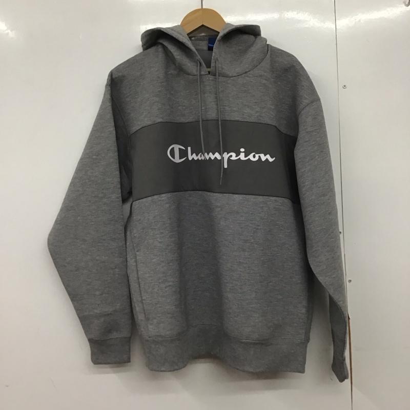 チャンピオン Champion パーカー 長袖 c3-cs110 TW3LSHOODEDSWEATSHIRT プルオーバーパーカー XL ロゴ、文字 灰 / グレー /  メンズ USED 古着 中古 10145702