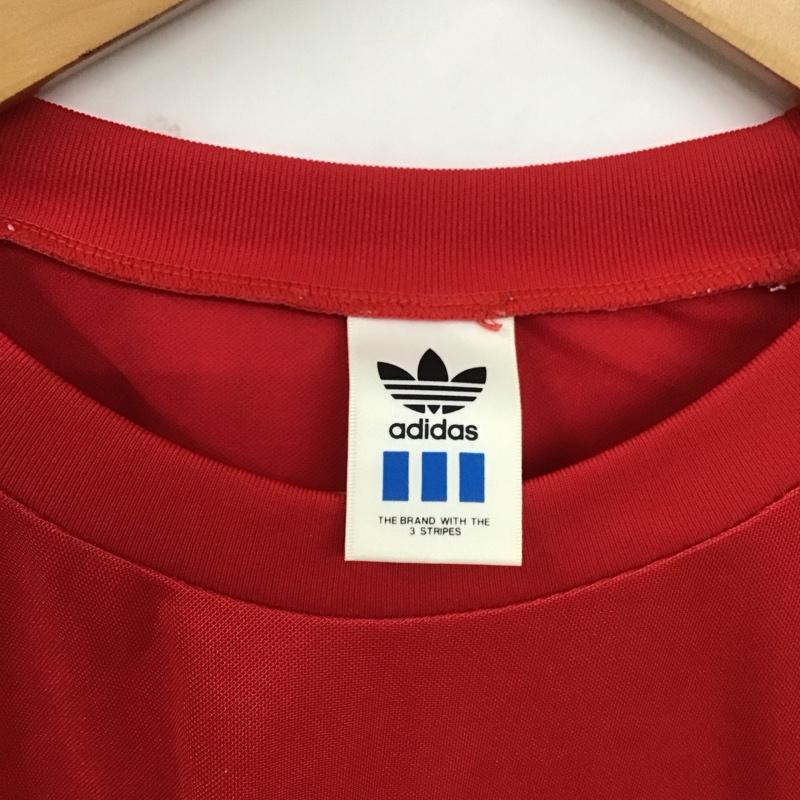 アディダス adidas Tシャツ 半袖 ロゴ、文字 X プリント 赤 / レッド /  メンズ USED 古着 中古 10128483