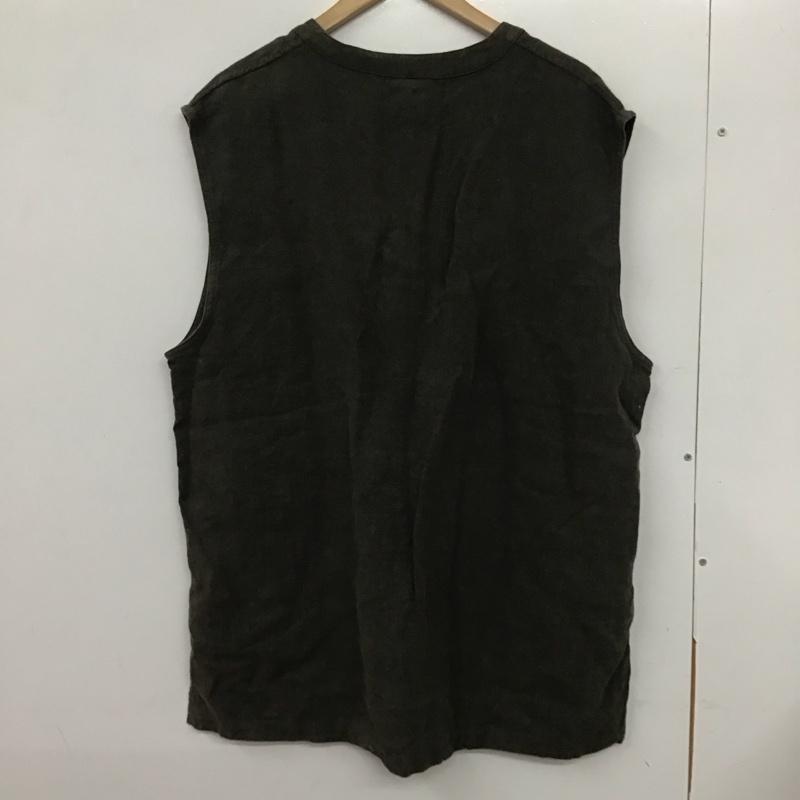 アーバンリサーチドアーズ URBAN RESEARCH DOORS カットソー 半袖 ノースリーブカットソー Vネックカットソー 40 無地 カーキ / カーキ /  メンズ USED 古着 中古 10132689