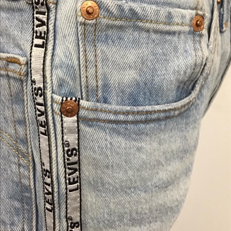 リーバイス Levi s パンツ デニム、ジーンズ 36200-0071 501 CROP DIBS W TAPE W26 L28 26インチ ロゴ、文字 水色 / ライトブルー /  レディース USED 古着 中古 10114580