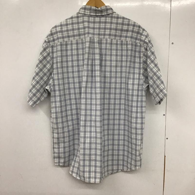 カーハート Carhartt シャツ、ブラウス 半袖 半袖シャツ チェックシャツ カラーシャツ ボタンダウンシャツ L チェック 白 / ホワイト / X 紺 / ネイビー /  メンズ USED 古着 中古 10134795