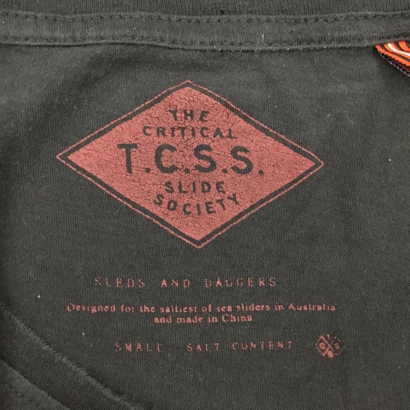 ティーシーエスエス TCSS Tシャツ 半袖 半袖カットソー プリントTシャツ クルーネックカットソー S ロゴ、文字 黒 / ブラック /  メンズ USED 古着 中古 10114589