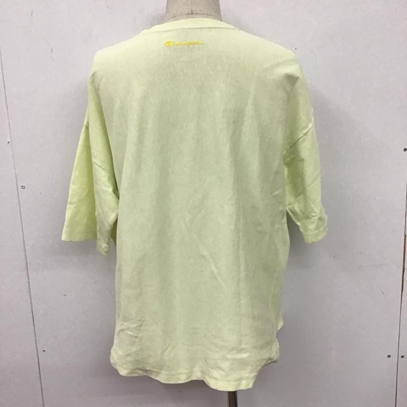 チャンピオン Champion Tシャツ 半袖 半袖カットソー 刺繍Tシャツ クルーネックカットソー M ロゴ、文字 黄 / イエロー /  メンズ USED 古着 中古 10107310