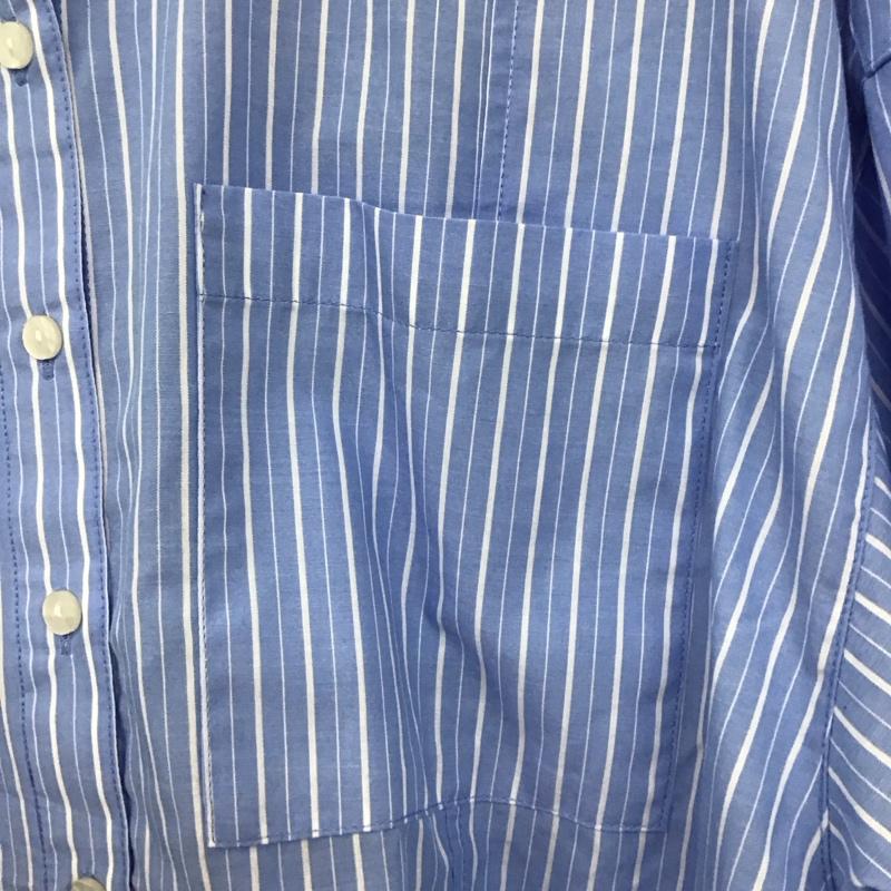 アズールバイマウジー AZUL BY MOUSSY シャツ、ブラウス 長袖 250HSG30-190C ショートキリカエシャツ FREE ストライプ 水色 / ライトブルー /  レディース USED 古着 中古 10133325