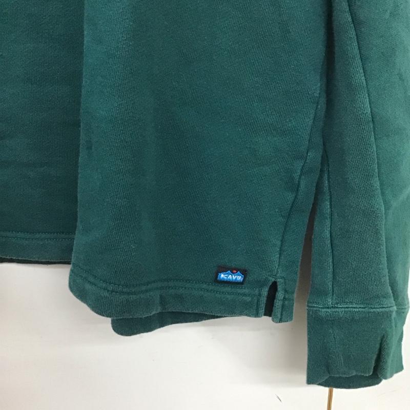 カブー KAVU トレーナー 長袖 19821309 スウェット 裏起毛 M ロゴ、文字 緑 / グリーン /  メンズ USED 古着 中古 10144087