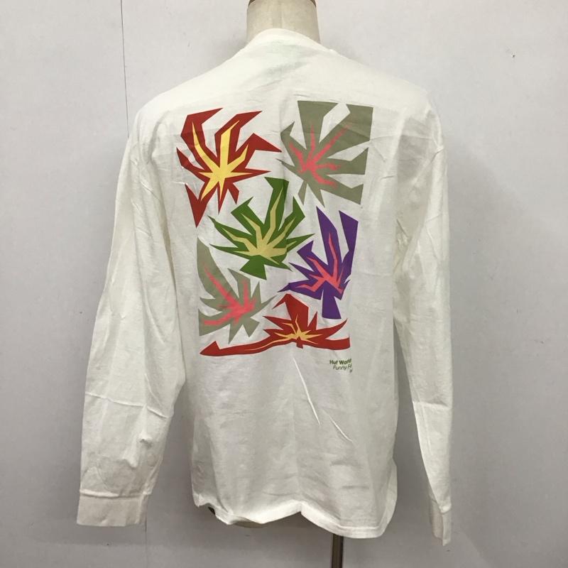 ハフ HUF カットソー 長袖 長袖カットソー プリントカットソー クルーネック XL プリント 白 / ホワイト /  メンズ USED 古着 中古 10126188