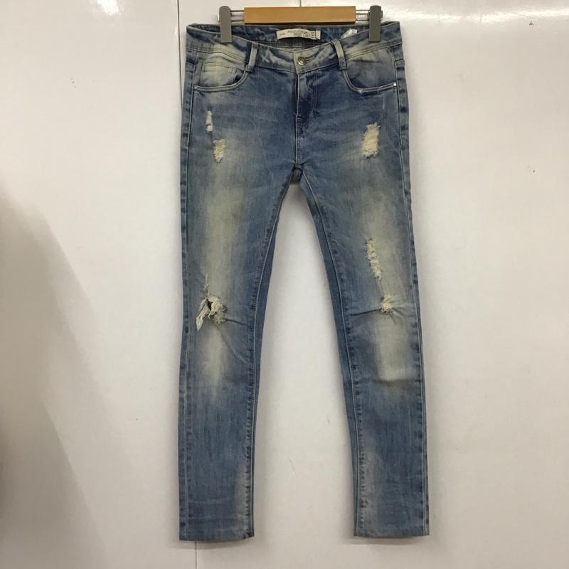 ザラ ZARA パンツ デニム、ジーンズ 4433 004 400 ストレッチ ダメージ加工 青 / ブルー /  レディース USED 古着 中古 10117734