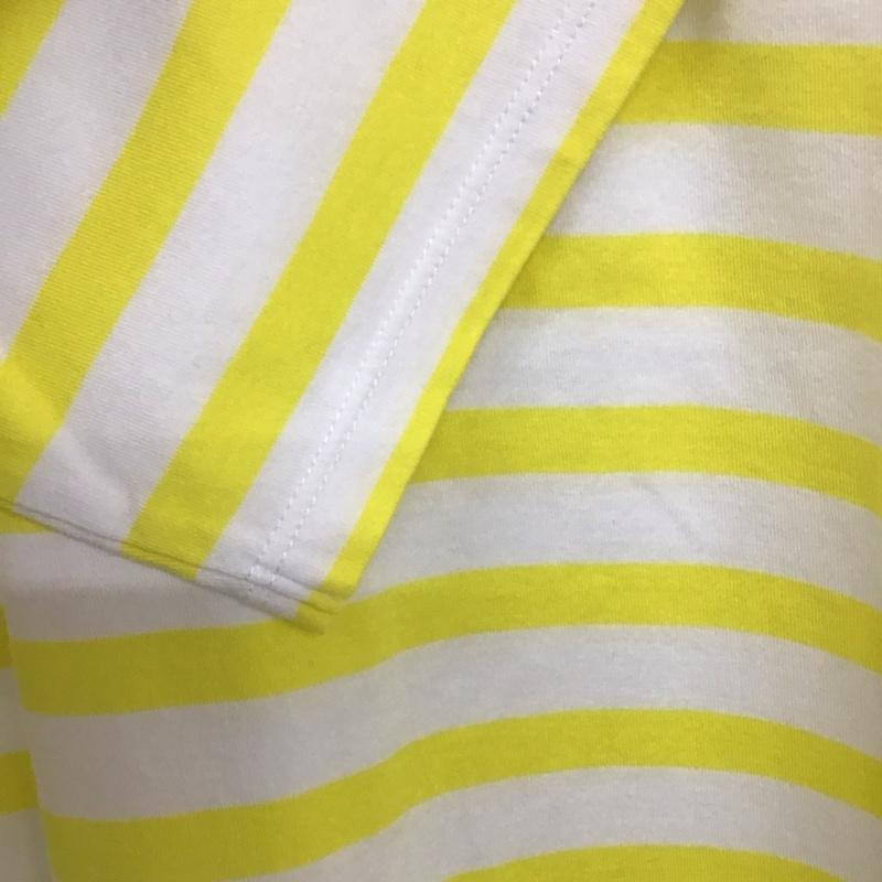 ニコアンド niko and... Tシャツ 半袖 L ボーダー柄 白 / ホワイト / X 黄 / イエロー /  レディース USED 古着 中古 10133730