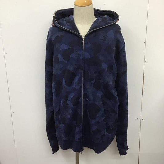 アベイシングエイプ A BATHING APE パーカー 長袖 長袖 総柄 青 / ブルー /  メンズ USED 古着 中古 10107413