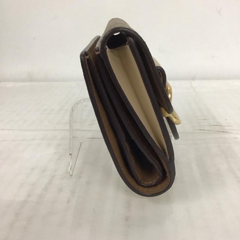 コーチ COACH 財布 二つ折り シグネチャー ロゴ、文字 ベージュ / ベージュ /  レディース USED 古着 中古 10111522